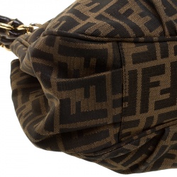 Pre Owned Fendi Tobacco Zucca Canvas Small Mia Shoulder Bag