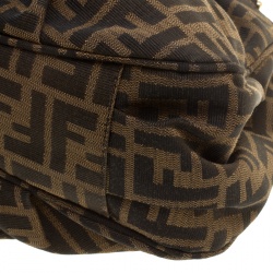 Pre Owned Fendi Tobacco Zucca Canvas Small Mia Shoulder Bag