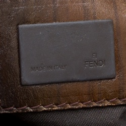 Pre Owned Fendi Brown Zucca Canvas and Leather Patchwork Satchel