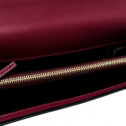Pre Owned Fendi Black Leather Peekaboo Long Wallet