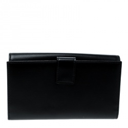 Pre Owned Fendi Black Leather Peekaboo Long Wallet