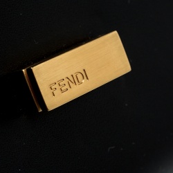 Pre Owned Fendi Black Leather Peekaboo Long Wallet