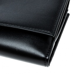 Pre Owned Fendi Black Leather Peekaboo Long Wallet