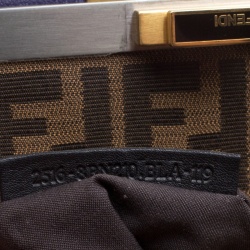 Pre Owned Fendi Purple Leather Large Peekaboo Top Handle Bag