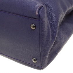 Pre Owned Fendi Purple Leather Large Peekaboo Top Handle Bag