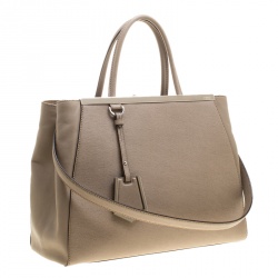 Pre Owned Fendi Beige Saffiano Leather 2Jours Tote