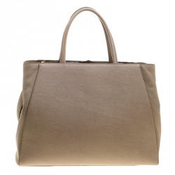 Pre Owned Fendi Beige Saffiano Leather 2Jours Tote