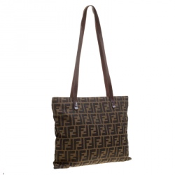 Pre Owned Fendi Tobacco Zucca Canvas Vintage Tote