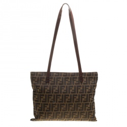 Pre Owned Fendi Tobacco Zucca Canvas Vintage Tote
