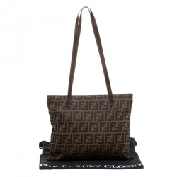 Pre Owned Fendi Tobacco Zucca Canvas Vintage Tote