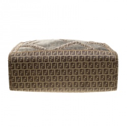 Pre Owned Fendi Tobacco Zucchino and Zucca Coated Canvas Shopper Tote