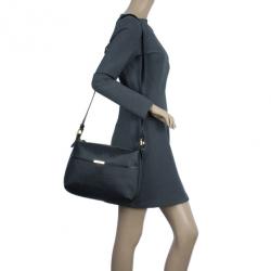 Pre Owned Fendi Black Zucchino Leather Spalmati Crossbody Bag