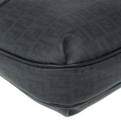 Pre Owned Fendi Black Zucchino Leather Spalmati Crossbody Bag