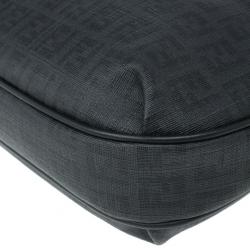 Pre Owned Fendi Black Zucchino Leather Spalmati Crossbody Bag