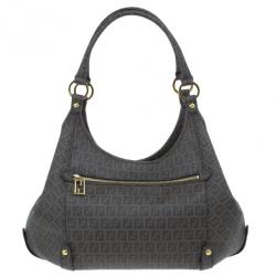 مملوكة مسبقًا Fendi Brown Coated Canvas Zucchino Hobo