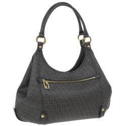 مملوكة مسبقًا Fendi Brown Coated Canvas Zucchino Hobo