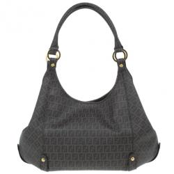 مملوكة مسبقًا Fendi Brown Coated Canvas Zucchino Hobo