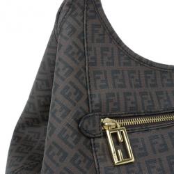 مملوكة مسبقًا Fendi Brown Coated Canvas Zucchino Hobo