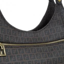 مملوكة مسبقًا Fendi Brown Coated Canvas Zucchino Hobo