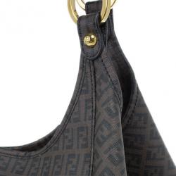 مملوكة مسبقًا Fendi Brown Coated Canvas Zucchino Hobo
