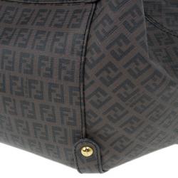 مملوكة مسبقًا Fendi Brown Coated Canvas Zucchino Hobo
