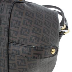 مملوكة مسبقًا Fendi Brown Coated Canvas Zucchino Hobo
