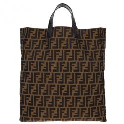 Pre Owned Fendi Brown Vertical Chef Shopping Bag