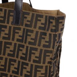 Pre Owned Fendi Brown Vertical Chef Shopping Bag