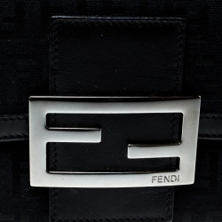 Pre Owned Fendi Black Zucchino Canvas Continental Wallet