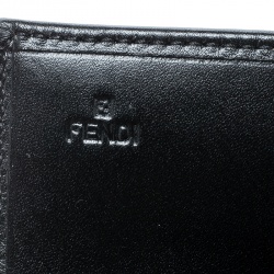 Pre Owned Fendi Black Zucchino Canvas Continental Wallet
