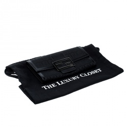 Pre Owned Fendi Black Zucchino Canvas Continental Wallet