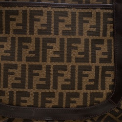 Pre Owned Fendi Tobacco Zucca Canvas Large Chef Tote