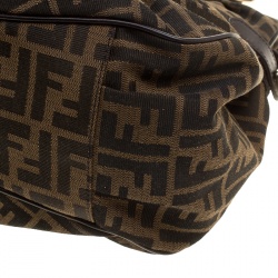 Pre Owned Fendi Tobacco Zucca Canvas Large Chef Tote