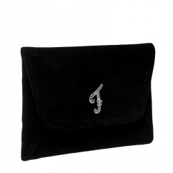 Pre Owned Fendi Black Suede Clutch