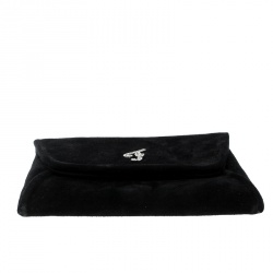 Pre Owned Fendi Black Suede Clutch