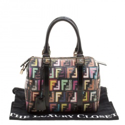 Pre Owned Fendi Multicolor Coated Canvas Forever Bauletto Boston Bag