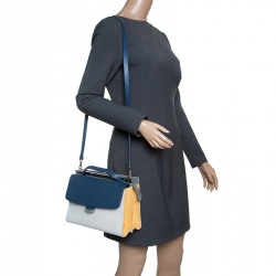 Pre Owned Fendi Multicolor Textured Leather Small Demi Jour Shoulder Bag