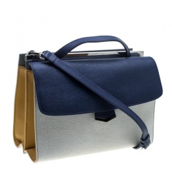 Pre Owned Fendi Multicolor Textured Leather Small Demi Jour Shoulder Bag