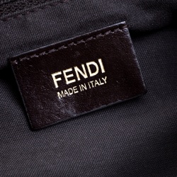 Pre Owned Fendi Tobacco Zucca Canvas Mia Flap Bag