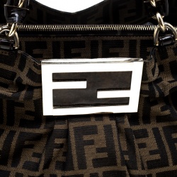 Pre Owned Fendi Tobacco Zucca Canvas Large Mia Tote