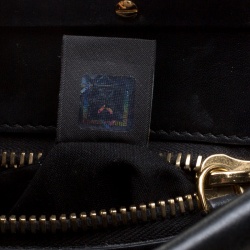 Pre Owned Fendi Black Leather Small Peekaboo Tote