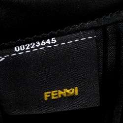 Pre Owned Fendi Black Patent Leather Fendilicious Wallet On Chain