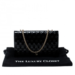Pre Owned Fendi Black Patent Leather Fendilicious Wallet On Chain