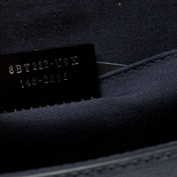 Pre Owned Fendi Navy Blue Textured Leather Small Demi Jour Fur Shoulder Bag