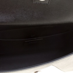 Pre Owned  Fendi Black/Silver Textured Leather Small Color Block Demi Jour Shoulder Bag