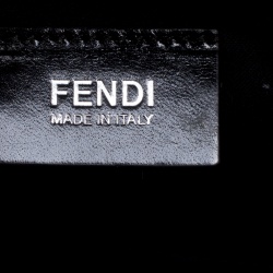 Pre Owned  Fendi Black/Silver Textured Leather Small Color Block Demi Jour Shoulder Bag