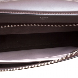 Pre Owned Fendi Brown Leather Dotcom Top Handle Bag