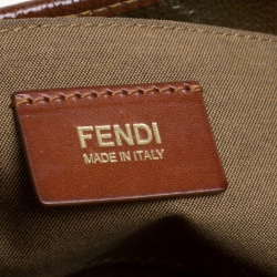 Pre Owned Fendi Tobacco Zucca Canvas and Leather Chef Shopper Tote