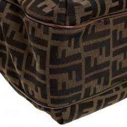 Pre Owned Fendi Tobacco Zucca Canvas and Leather Chef Shopper Tote