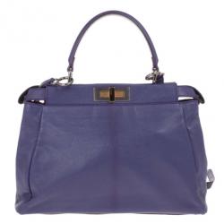 مملوكة مسبقًا Fendi Purple Leather Mini Peekaboo